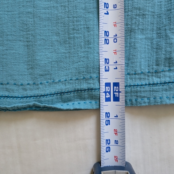 Eddie Bauer Turquoise Blue Blouse Women's Medium - Picture 6 of 9